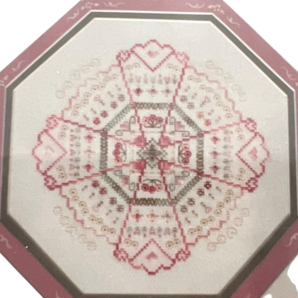 Dreams Of Stitches CARI’S GARDEN Embroidery Needlepoint Pattern Geometric Cherry